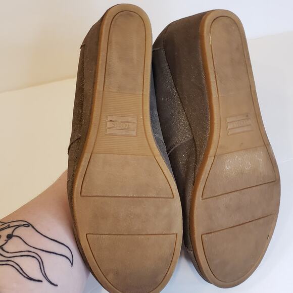 Toms Gold Kala Wedge Heel Bootie Women's 9 - Picture 7 of 10